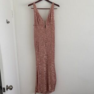 Hello Molly Rose Gold Backless Dress